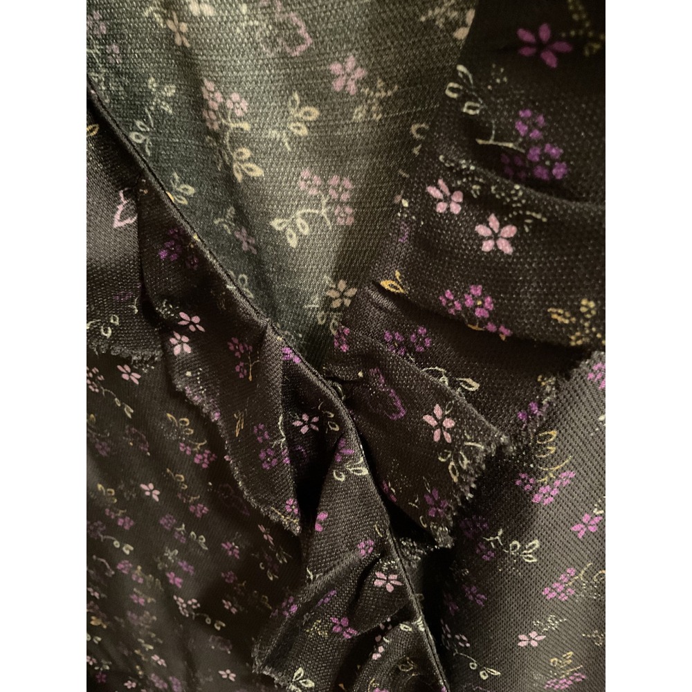 J.McLaughlin Floral Print Wrap Dress Ruffle Trim Long Sleeve Black Size 8 - Picture 7 of 15